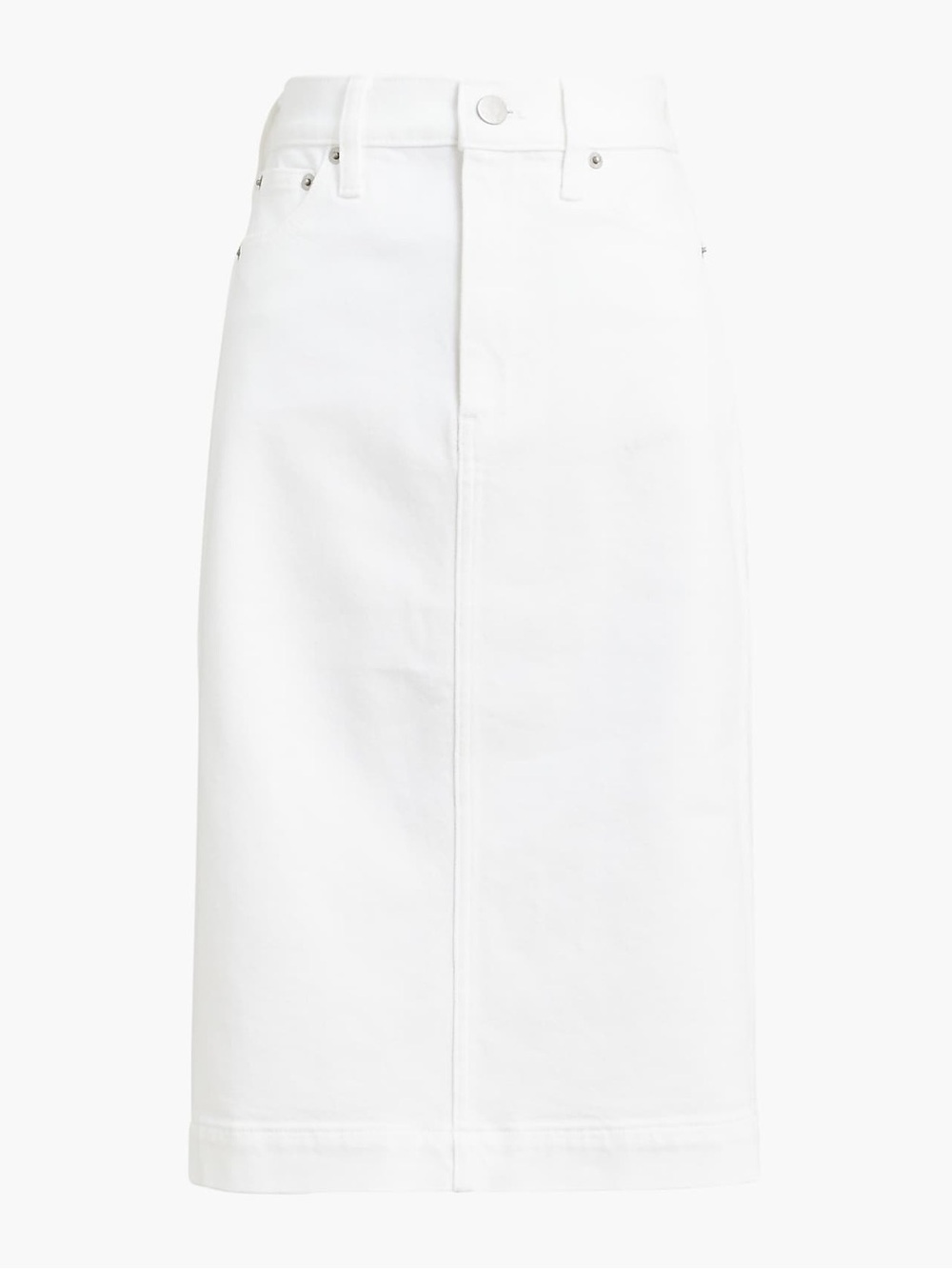 J. Crew Factory White Denim Midi Skirt size 6. New with tag